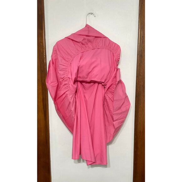 Day & Moon Pink Flounce Ameila Tiered Poplin Mini Dress Sz Medium Ruffles - Picture 4 of 8